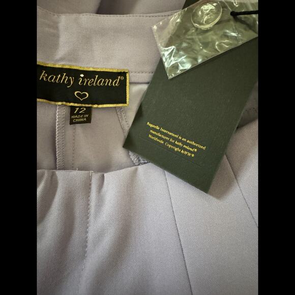 Kathy Ireland Womens Dress Pants Size 12 Wisteria Purple Wide Leg Career Slacks - Picture 10 of 11